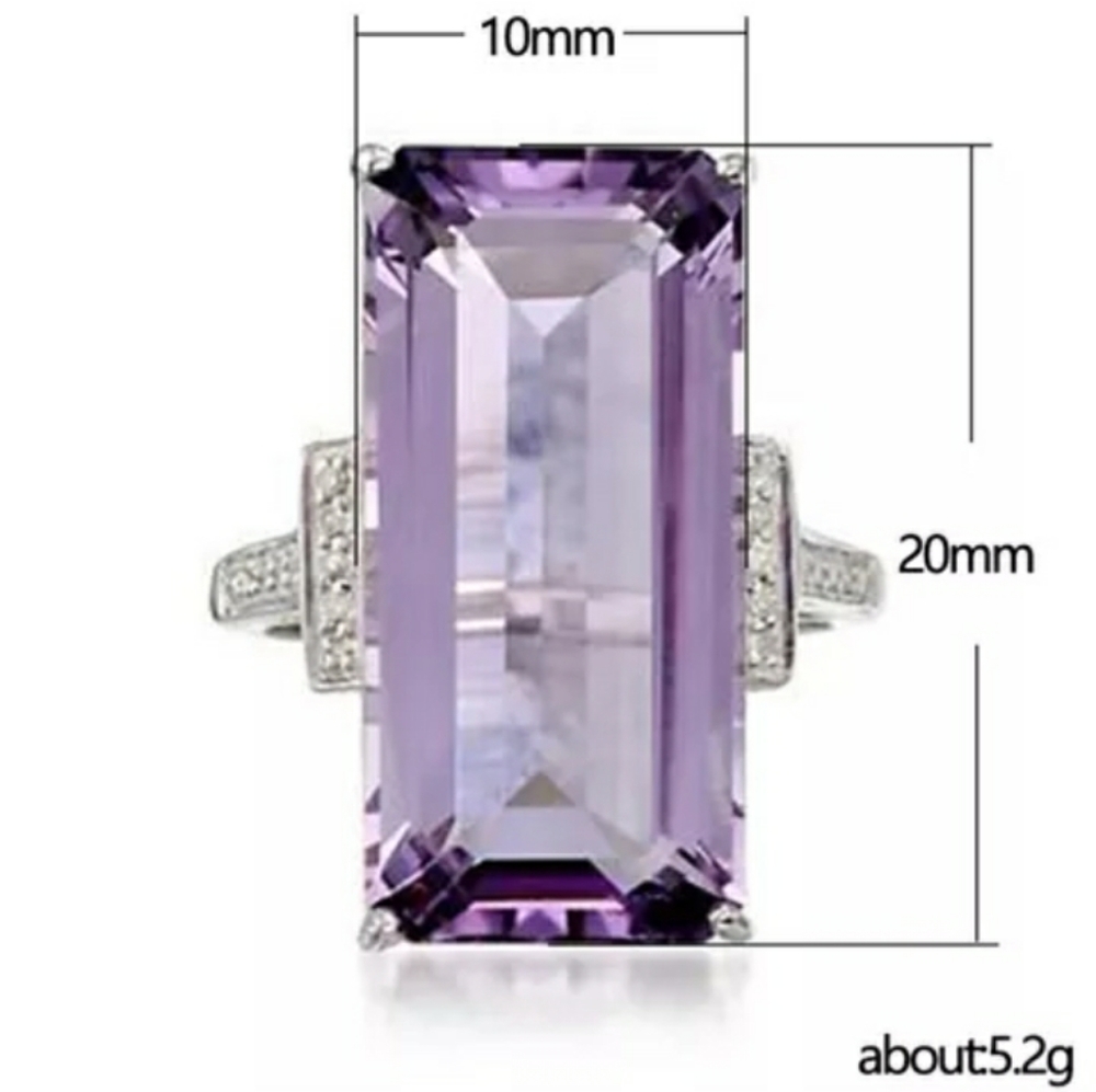 New Silver Purple Fashion Ring - Picture 2 of 2